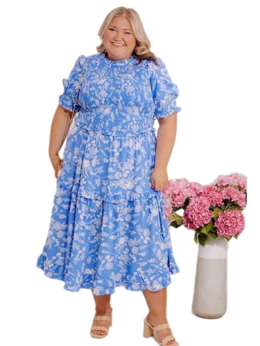 Sugar Lips Floral Poplin Maxi Dress Size Medium New With Tags